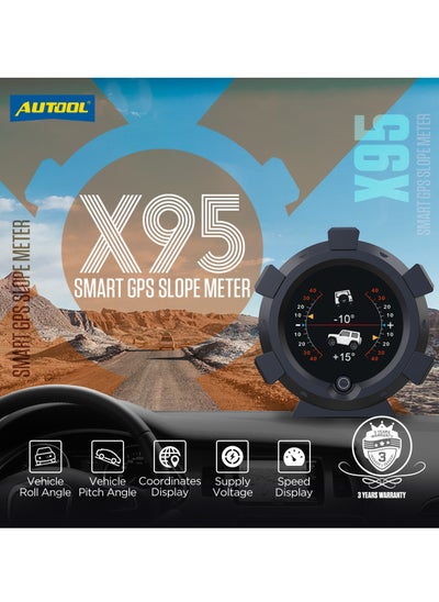 Buy AUTOOL X95 Car Multifunctional Head Up Display HUD Off-road GPS Altitude Speed Display Slope Meter Car 4×4 Inclinometer Provide Slope Angle Speed Satellite in UAE