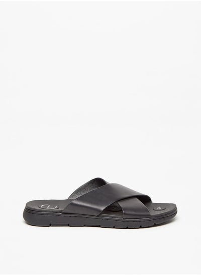 اشتري Solid Cross Strap Slip-On Sandals في السعودية