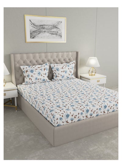 Buy Raymond Home King Flat Sheet Super Soft 140 TC Pure Cotton (274x274 cm, 46x69 cm) Flat sheet & 2 PillowCases in UAE