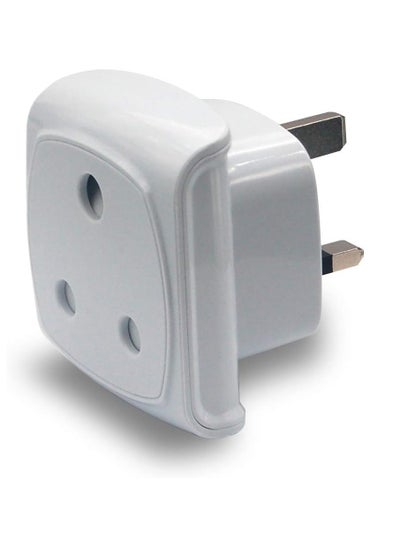 اشتري South African Large Plug Type M Adapter Convert to 3-pin Type G UAE/KSA/UK Socket, Grounded, 13A Fuse with Safety Shutter (White * 1 Piece) في الامارات