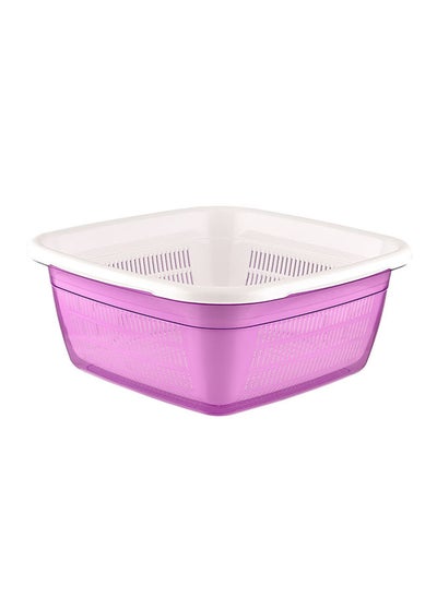 Buy Emerald Square Basin Bowl with Strainer 6L in UAE