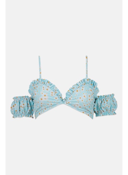 اشتري Women Floral Print Bikini Top, Turquoise في الامارات