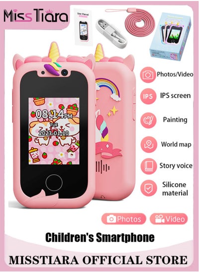 Buy Kids Smart Phone Toys for Girls Ages 3-8 with Dual Camera - Toddler Phone Toys with Learning Games, Travel Toys with MP3 Music Player for Birthday Gifts for 3 4 5 6 7 8 Year Old Kids in UAE