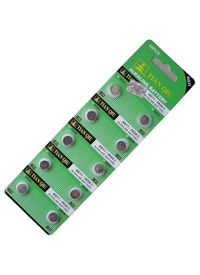 Buy 10-Pieces Tianqiu AG11/ LR721H/ 362A 1.5V Alkaline Batteries in UAE