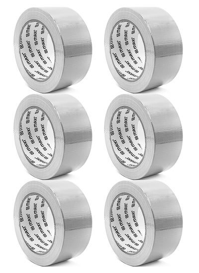 Buy 6-Piece Two Inch Wide Silver Cloth Tape With 25 Yards Length in UAE