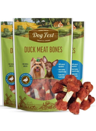 Buy Duck Meat Bones Soft Handcrafted Treats For Small And Mini Dogs 3X55g in UAE