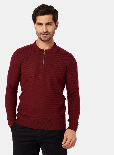 Buy Textured Long Sleeve Pullover in Egypt