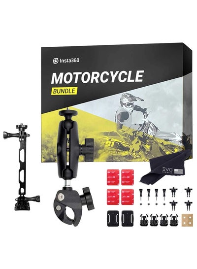 Buy Motorcycle Bundle - Complete Mounting Kit for Insta360 ONE R/RS 360 Cameras | Compatible with Insta360 ONE X/X2, EVO and All GoPro Cameras in Saudi Arabia