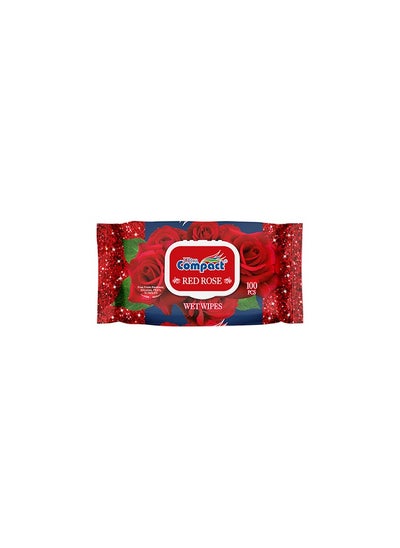 Buy Red Rose Wet Wipes: Elegant Care Pack - 100pcs in Saudi Arabia