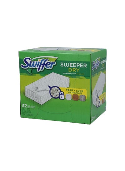 Buy 32-Piece Sweeper Cloth For Multiple Surfaces White 26.42 x 20.32 cm 31822 in Saudi Arabia