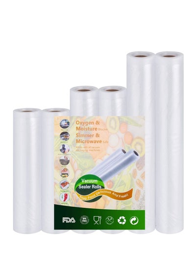 اشتري Vacuum Sealer Rolls 6 packs of BPA free heavy duty vacuum sealer bags For food storage في الامارات