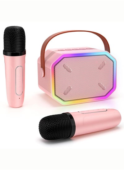 Buy Mini Karaoke Machine for Kids, Portable Karaoke Bluetooth Speaker with 2 Wireless Microphone, Colorful Lights, Karaoke Equipment PA System for Home Party,  Birthday Gifts for Boys/Girls in UAE