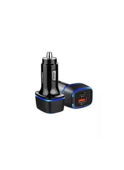 Buy Recci Car Charger Kit Travel (RQ05C) 2.4A 12W Type-C Cable (Black) in Egypt