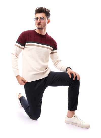 Buy Multicolour Patterned Cotton Winter Slip On Pullover_Red in Egypt