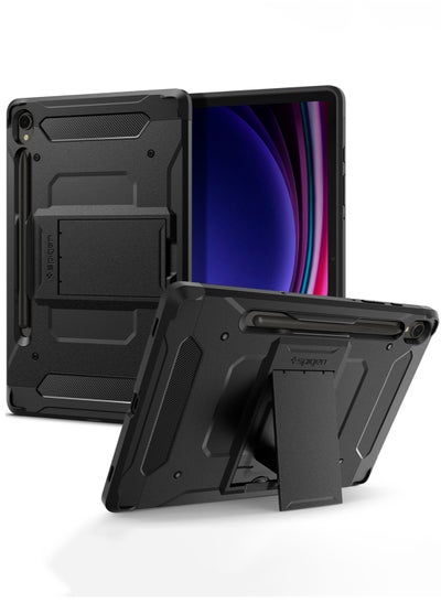 اشتري غطاء Tough Armor Pro لهاتف Samsung Galaxy Tab S9 مقاس 11 بوصة، غطاء حماية صلب مقاوم للصدمات مع حامل وحامل قلم S - أسود في الامارات