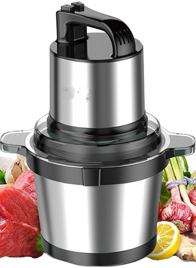 Buy 800W Electric Food Chopper with 4L Stainless Steel Bowl | High-Power Meat Grinder, Vegetable & Nut Processor, Stainless Steel Blades for Fast Chopping & Blending – Ideal for Cooking & Meal Prep in UAE