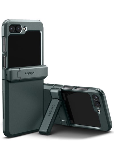 اشتري Tough Armor Pro P for Samsung Galaxy Z Flip 5 Case Cover with Hinge Protection & Kickstand - Abyss Green في الامارات