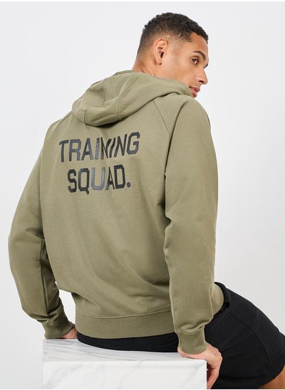 اشتري Oversized Front and Back Training Squad Print Athleisure Terry Hoodie في السعودية