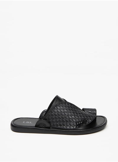 Buy Men's Textured Slip-On Arabic Sandals in Saudi Arabia