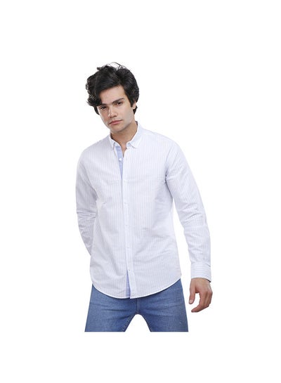 Buy Coup Strip Shirt For Men - Regular Fit - Sky blue & White in Egypt