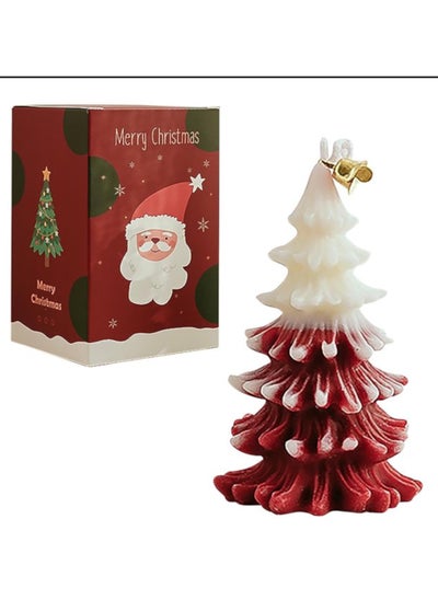 Buy Handmade Tree Shaped Aromatherapy Christmas Candle Red in UAE