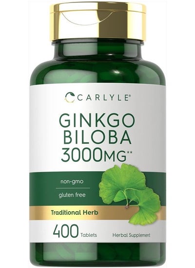 Buy Ginkgo Biloba 3000mg | 400 Tablets | Non-GMO, Gluten Free in UAE