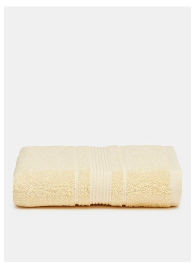 Buy Life Hand Towel 580 GSM 100% Cotton Terry 50x90 cm -Soft Feel Super Absorbent Quick Dry Yellow in Saudi Arabia