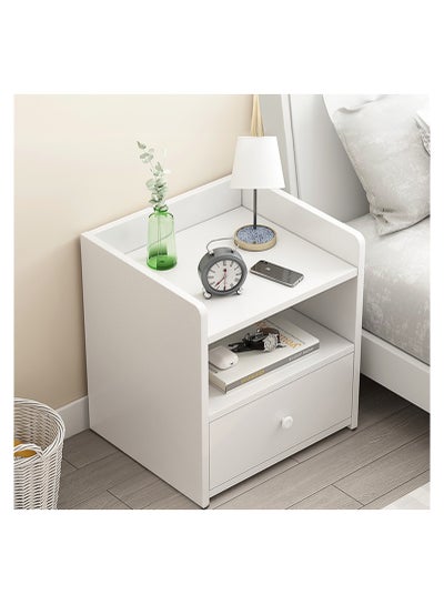 Buy Large Capacity Bedside Table Nightstands Home Bedside Storage Cabinet with Drawer Storage Table White in UAE