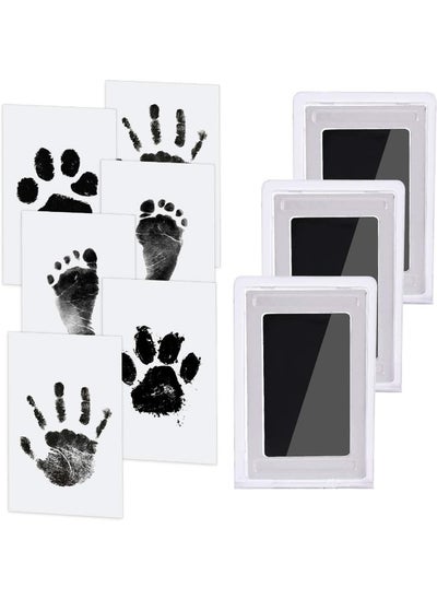 Buy McMola Baby Handprint and Footprint Kit, 3 Baby Inkless Print Pads, 6 Imprint Cards, Pet Paw Inkless Print, Safe Non-Toxic for Feet and Hands, Family Keepsake - Black in UAE