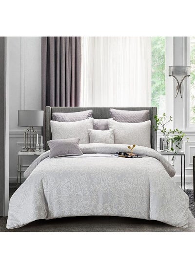 Buy Lucy 7 Piece Comforter, Grey & White - 240x260 cm in UAE