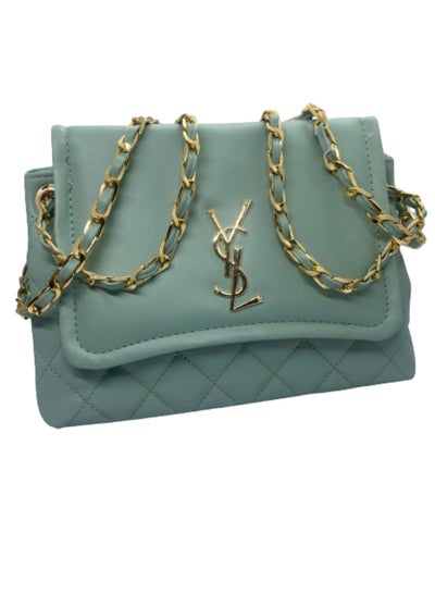 Buy Luxurious mint green women's leather bag from Saint Laurent in Egypt