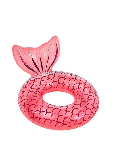 Buy Mermaid Tail Swimming Ring, Adult Life Buoy, Floating Row Floating Water Chair, Inflatable Floating Bed, 110 Adult, Pink in UAE