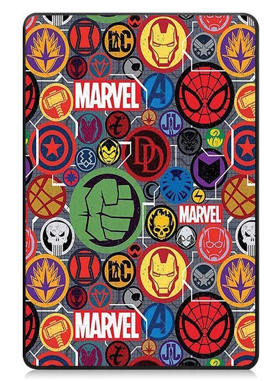 اشتري Protective Flip Case For Xiaomi Redmi Pad SE With Trifold Stand Auto Wake Sleep Shockproof Cover Marvel Stamps في الامارات