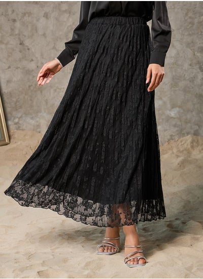 Buy All Over Lace Mesh A-Line Maxi Skirt in Saudi Arabia