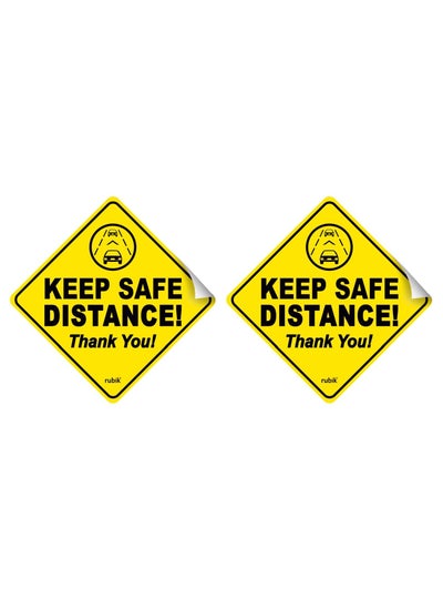 اشتري Keep Safe Distance Thank You Car Sign Self Adhesive Sticker, 2pcs Reflective Removable Anti Tailgater Sign for New Driver Baby on Board (12x12cm) في الامارات