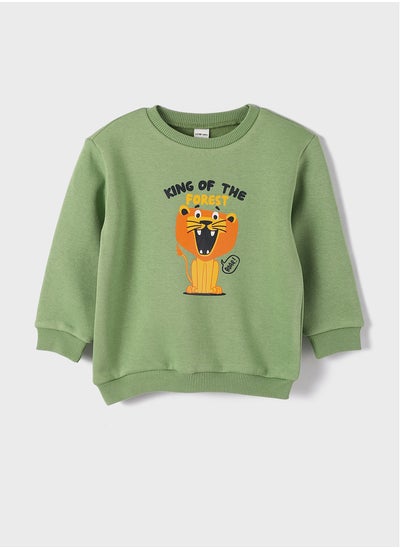 اشتري Crew Neck Printed Long Sleeve Baby Boy Sweatshirt في مصر