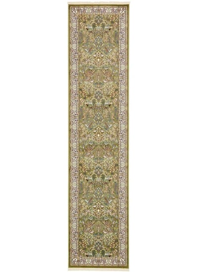 Buy Narenj Collection Area Rug Bristol (3' X 13' 1" Runner Green Ivory) in UAE