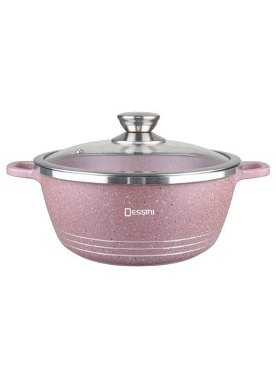 Buy Granite Cooking Pot With Lid Purple in UAE