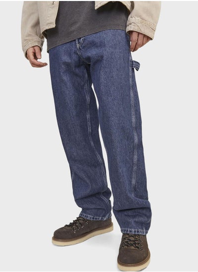 Buy Jjieddie Jjcarpenter Stright Fit Mid Wash Jeans in Saudi Arabia