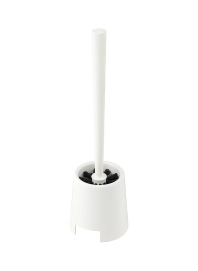 Buy Toilet Bowl Brush Cleaner With Holder White Polypropylene White 36.5cm in UAE