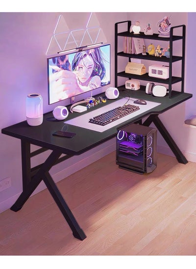 Buy Gaming Desk Desktop Computer Desk with Three layer Storage Rack, Simple Game Table for Home Bedroom Table, Student Writing Study Table With Desktop Storage Rack, 100L*60W*75H centimeter in Saudi Arabia