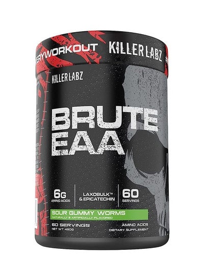 Buy KILLER LABZ Brute EAA | 6g Amino Acids | Laxobulk & Epicatechin | 60 Servings (Sour Gummy Worms) in UAE