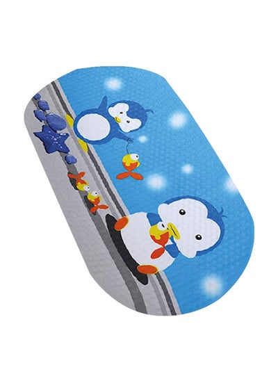 اشتري Polyester Anti-Slip Penguin Printed Suction Cup Bathtub Floor Mat Multicolour 69 x 39 cm 721225 في السعودية