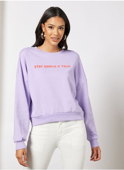 Buy Slogan Print Sweatshirt in UAE