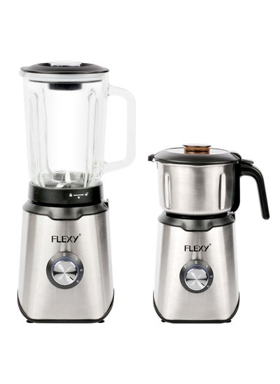 Buy Flexy 600W 2 in 1 Grinder Blender Combo With Stainless Steel Jars For Hard Grinding And Blending in UAE