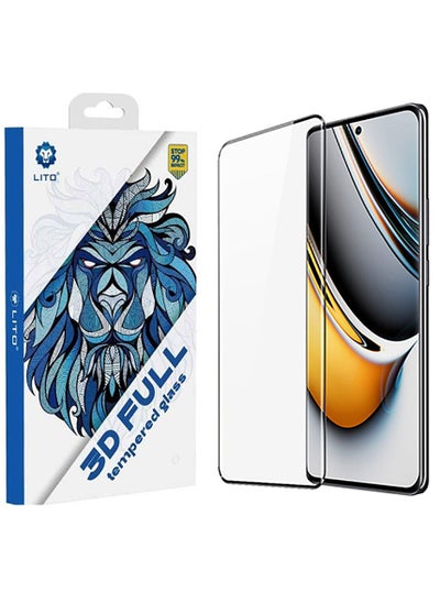 اشتري غطاء كامل من الزجاج المقوى ثلاثي الأبعاد من Lito لهاتف Realme 11 Pro 5G/Realme 11 Pro Plus 5G مع بصمة الإصبع في مصر