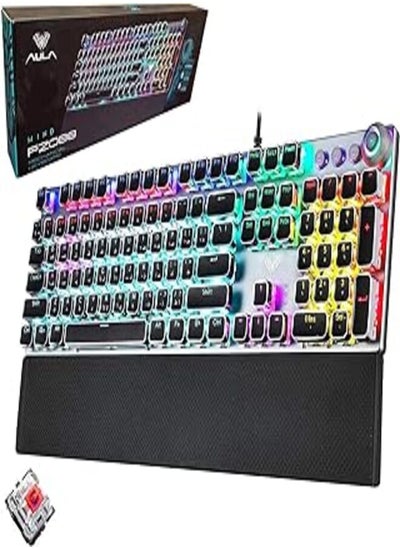 Buy Aula F2088 Full Mechanical Gaming Keyboard | Red Switches | Punk Keycap With Rainbow Backlit LED |Arabic/English in Egypt