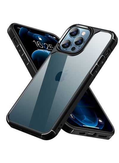Buy iPhone 12 Pro Max Case Clear Cover Ultra Thin Silicone Shockproof Hard Back Cases Transparent Protective Slim Phone Case for Apple iPhone 12 Pro Max 6.7 inch - Black in UAE