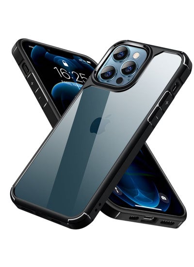 Buy iPhone 12 Pro Max Case Clear Cover Ultra Thin Silicone Shockproof Hard Back Cases Transparent Protective Slim Phone Case for Apple iPhone 12 Pro Max 6.7 inch - Black in UAE