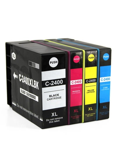 Buy ink Cartridge Set PGI-2400XL for CANON High Yield Set Pack of 4 (Black Cyan Magenta Yellow) in UAE